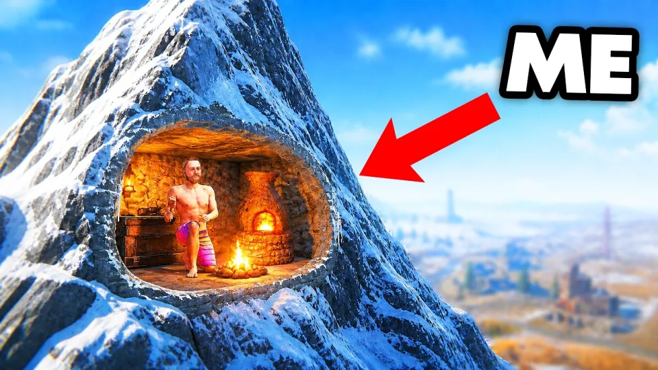 How to build a secret mountain base in Rust and survive a full wipe